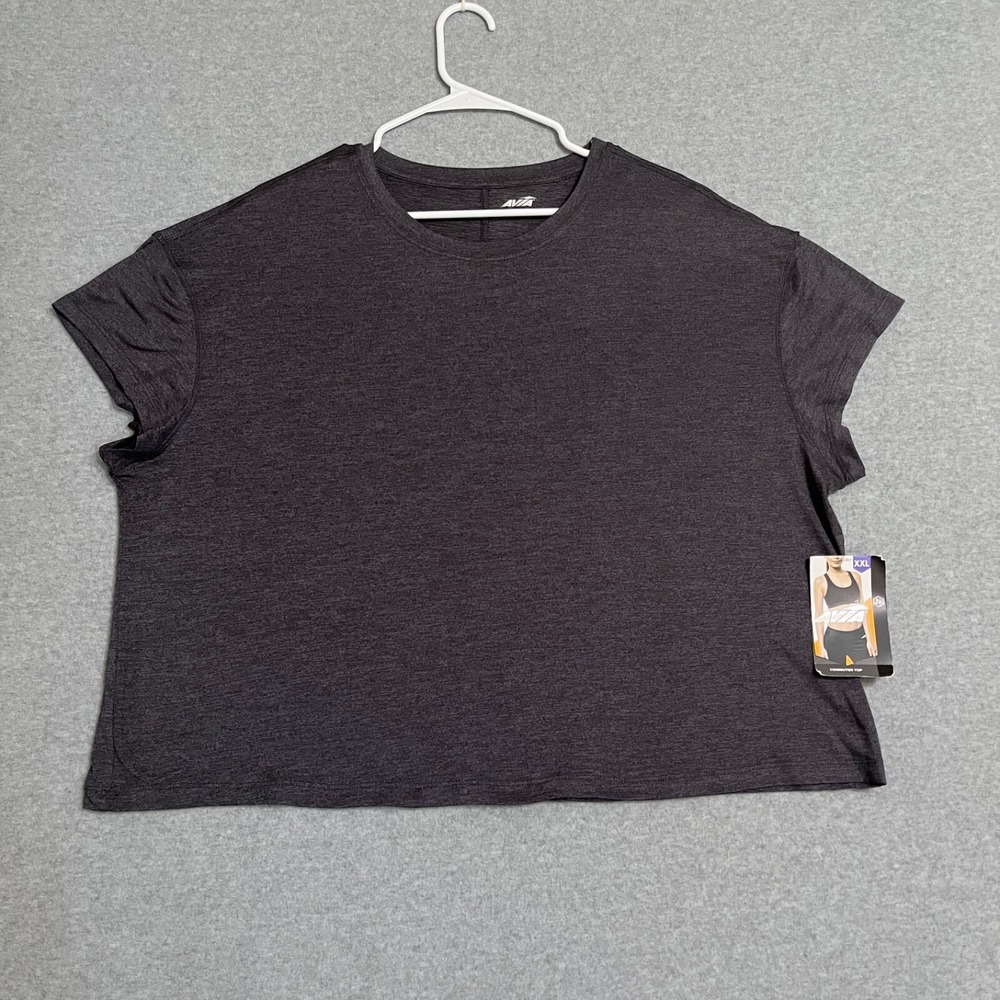 Avia Top Womens XXL (2X) Black Pullover Commuter Cropped Wicking New